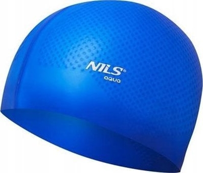 Изображение Nils Extreme NQC JEDNOKOLOROWY NIEBIESKI CZEPEK SILIKONOWY DOTS NILS AQUA
