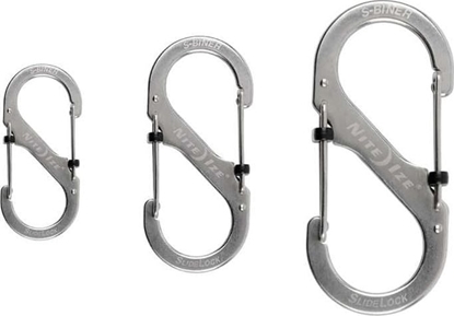 Attēls no Nite-Ize Nite-Ize Karabiczyk S-Biner SlideLock Aluminium Zestaw 3 szt. Srebrny uniwersalny