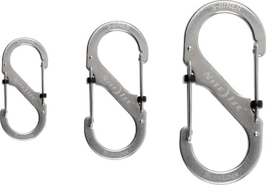 Picture of Nite-Ize Nite-Ize Karabiczyk S-Biner SlideLock Aluminium Zestaw 3 szt. Srebrny uniwersalny