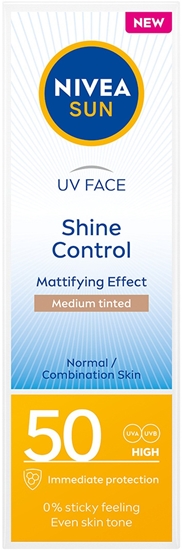 Изображение NIVEA SUN Shine Control Krem matujcy do twarzy SPF50 50 ml