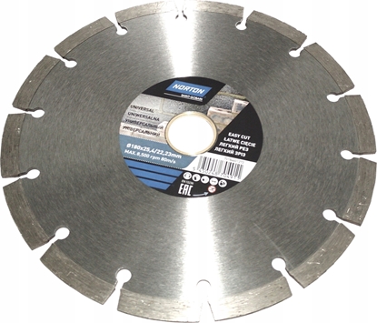 Изображение Norton Clipper TARCZA DIAMENTOWA 180x25,4mm SEGMENTOWA STANDARD UNIVERSAL NORTON - 70184601272