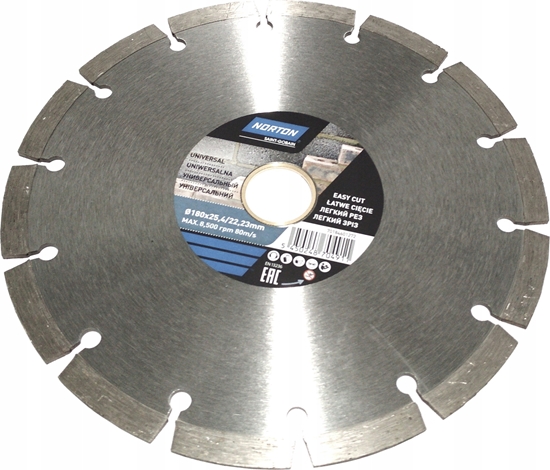 Изображение Norton Clipper TARCZA DIAMENTOWA 180x25,4mm SEGMENTOWA STANDARD UNIVERSAL NORTON - 70184601272