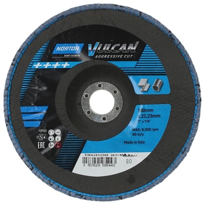 Изображение Norton Clipper Tarcza lamelkowa Norton Vulcan Zirconia FLD FDTF 180x22 R842 NOR P80 VULNZ EU