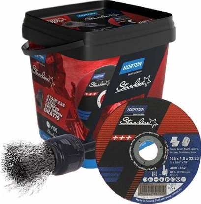 Picture of Norton TARCZA DO PRZECINANIA NORTON STARLINE A60R 125x1.0x22.23  /100 sztuk +SZCZOTKA PDZELKOWA