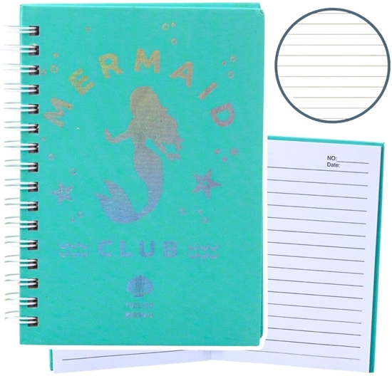 Picture of Notatnik W Linie Holograficzna Syrenka Turkusowy A6 80 Kartek LEAN
