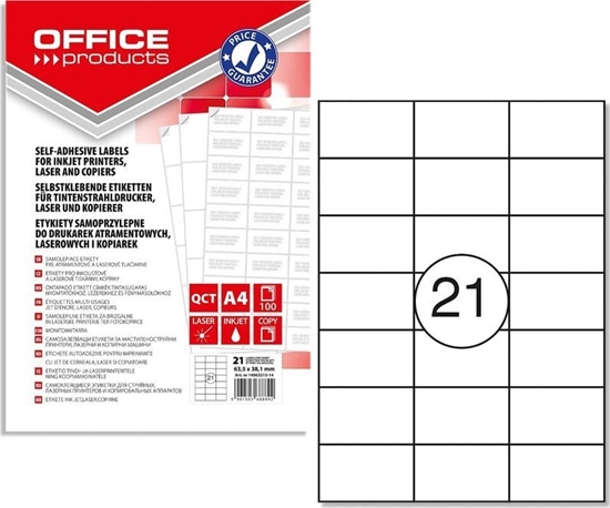 Picture of Office Products Etykiety Office Products A4 63.5x38.1mm biae (100)