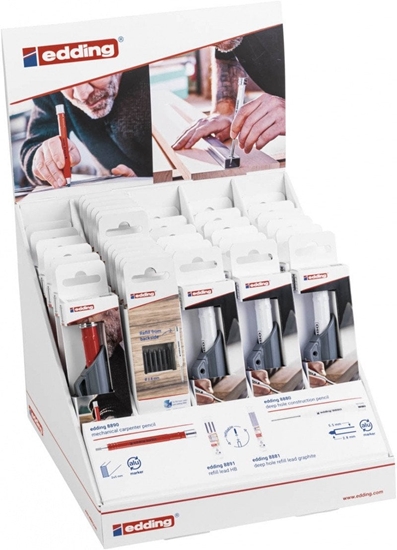 Picture of Oówek budowlany e-8880 + oówek stolarski e-8890 EDDING, 36 blistrów, display