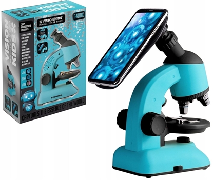 Attēls no Optyczny Mikroskop Dla Dziecka Vision Kids 360° 1400x + Akcesoria Mocowanie Na Telefon / Vk00003
