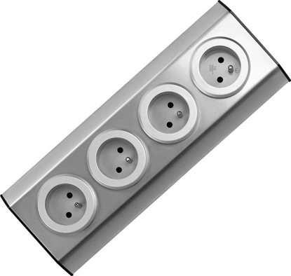 Attēls no Orno Gniazda meblowe, kuchenne montowane na rzepy  4x2P+Z INOX,