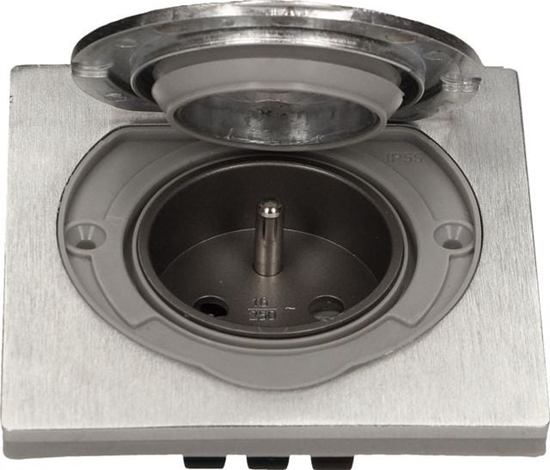 Picture of Orno Gniazdo hermetyczne podtynkowe z/u IP55 stal nierdzewna OR-AE-1397