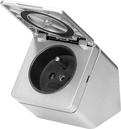 Picture of Orno Hermetyczne gniazdo podszafkowe z klapk, IP44, 1x2P+Z, srebrne