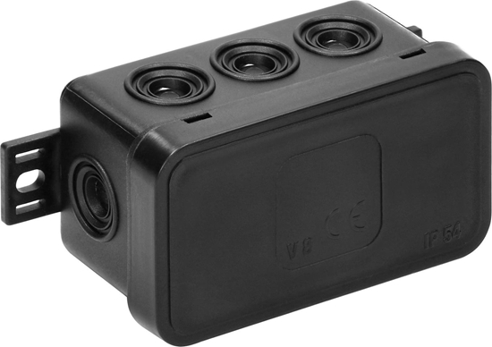 Picture of Orno Puszka n/t CLICK, IP54, 8 przepustów, 80x45x41mm, czarna,OR-JB-13805/B