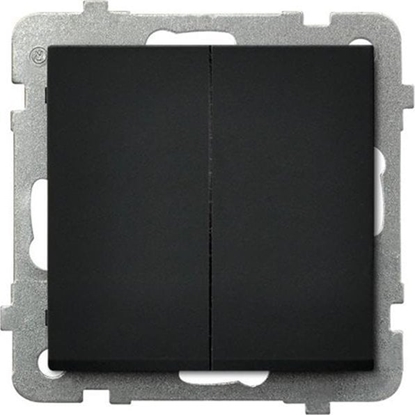 Picture of Ospel cznik krzyowy Ospel Sonata P-19R/M/33 podtynkowy podwójny 16AX 250V czarny metalik