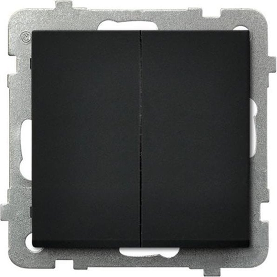 Picture of Ospel cznik krzyowy Ospel Sonata P-19R/M/33 podtynkowy podwójny 16AX 250V czarny metalik