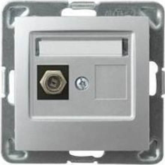 Picture of Ospel Gniazdo antenowe Impresja pojedyncze typ F srebrne (GPA-1YF/m/18)