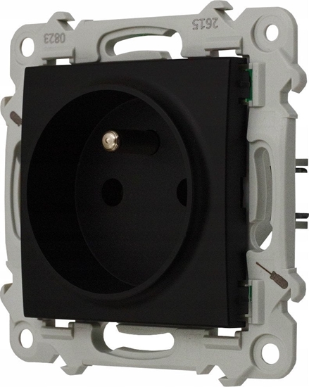 Picture of Ospel Gniazdo pojedyncze z uziemieniem Ospel Szafir GP-1ZZ/m/33 czarny metalik