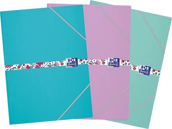 Picture of Oxford Teczka kartonowa z gumk Oxford Floral Pastel A4 mix kolorów