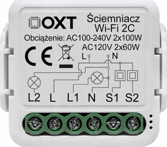 Picture of OXT ciemniacz OXT Mini Sterownik 2 Obwody WiFi TUYA