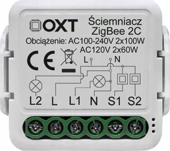 Picture of OXT Modu OXT mini ciemniacz 2 obwody ZigBee TUYA