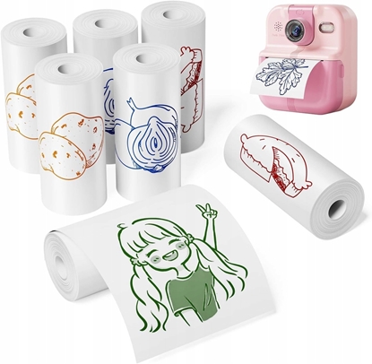 Picture of Papier Wkad Wkady Kolorowy Druk 7x Rolka 56mm X 5m Do Xrec P02 K22 / P2-rm-s01