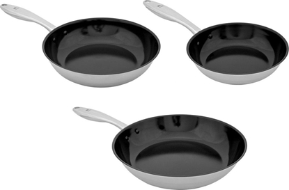 Attēls no Patelnia Shiori Shiori Stainless Steel 304 zestaw patelni z powok ceramiczn indukcja 20 cm, 24 cm, 28 cm