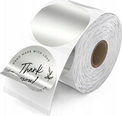 Picture of Phomemo Papier Naklejki 140x Etykieta Okrga Srebrna Phomemo M110 M120 M200 M221 / Xy5050-140ls