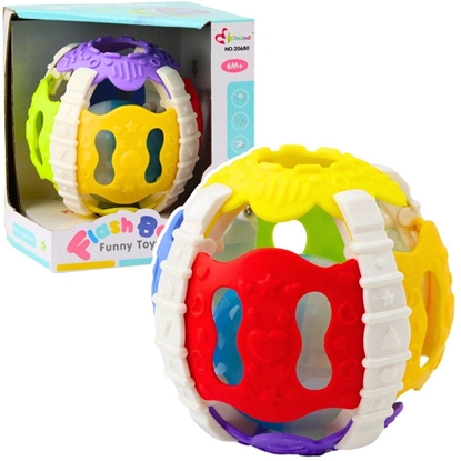 Изображение Pieczka Sensoryczna Dla Niemowlt Gumowa wiata Dwiki Kolorowa LEAN Toys