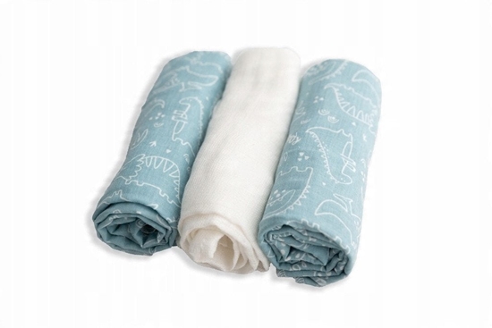 Picture of Pielucha MUSLIN DESIGN druk 3 pak, roz. 70x80