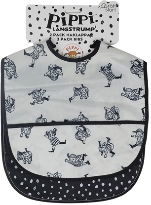 Picture of Pippi Longstocking bib, 2 pieces, black