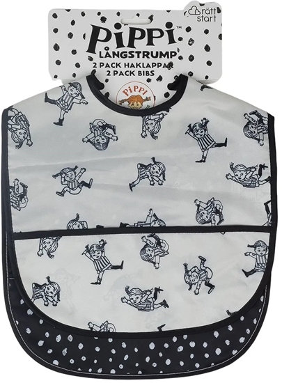 Picture of Pippi Longstocking bib, 2 pieces, black