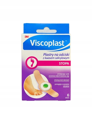 Attēls no Plastry na odciski VISCOPLAST, z kwasem salicylowym,70x12,5mm, pudeko, 6szt.