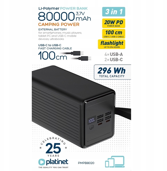 Picture of Powerbank Platinet PLATINET POWER BANK 80000 mAh 20W PD [46015]