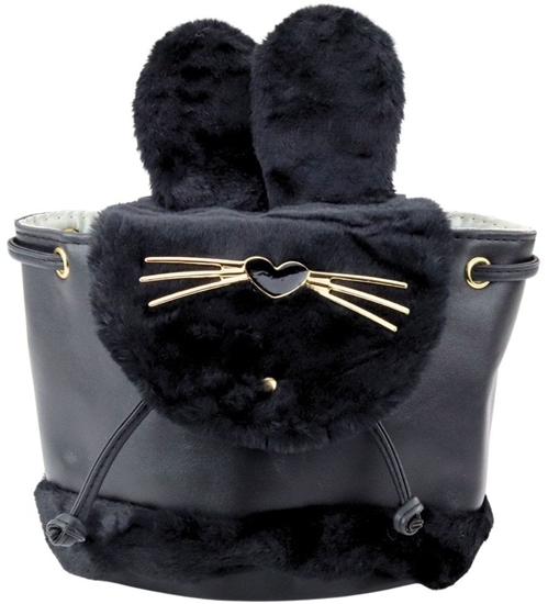 Picture of Plecak Dziecicy Pluszowy Uszy Regulowany Pasek Czarny 22cm 4L LEAN