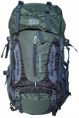 Picture of Plecak Turystyczny do Wdrówek Damski Mski Zielony Pojemny KUBISPORT 60 L