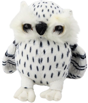 Изображение Pluszowa Maa Sowa Maskotka Przytulanka Biaa Czarne Ctki 15cm