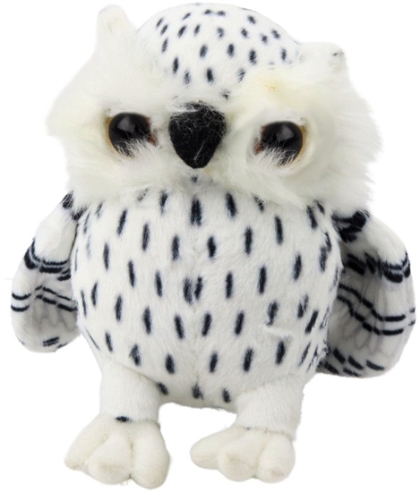 Изображение Pluszowa Maa Sowa Maskotka Przytulanka Biaa Czarne Ctki 15cm
