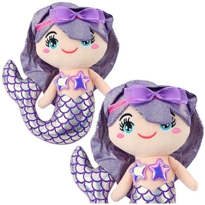 Attēls no Pluszowa Syrenka Przytulanka Holograficzny Ogon Fioletowa 25cm LEAN Toys