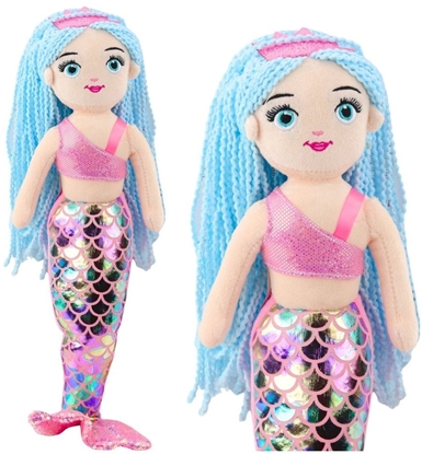 Attēls no Pluszowa Syrenka Przytulanka Holograficzny Ogon Róowo-Niebieska 48cm LEAN Toys
