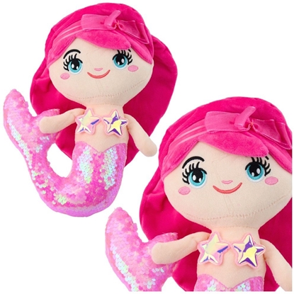Picture of Pluszowa Syrenka Przytulanka Ogon W Cekiny Jasnoróowa 28cm LEAN Toys