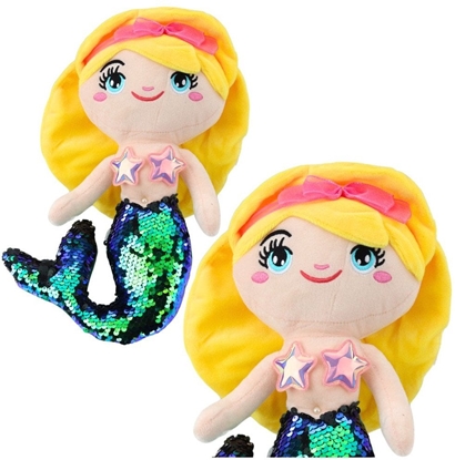 Picture of Pluszowa Syrenka Przytulanka Ogon W Cekiny Zielony 30cm LEAN Toys