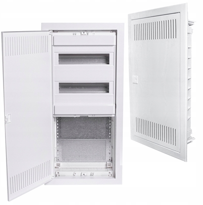 Attēls no PODTYNKOWA PLASTIKOWA OBUDOWA INSTALACYJNO-MULIMEDIALNA 2 RZDY, 24 MODUY + 3-RZDOWA PYTA MONTAOWA NOARK PMF-C 60-2 110713