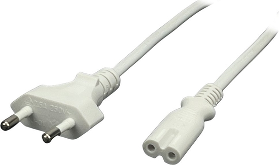 Picture of POSAC-C7EU12WH: POS AC cable C7-QT8[2,5A]-CEE7/16-YJ01[2,5A] H03VVH2-F2G0,5 L=1200 white