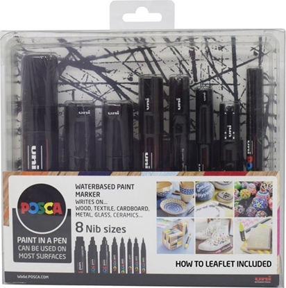 Picture of Posca Marker Uni Posca Black Set - med 8 ass. størrelser