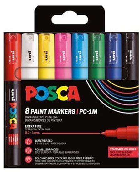Picture of POSCA PC-1M 8stk sæt Basis Farver