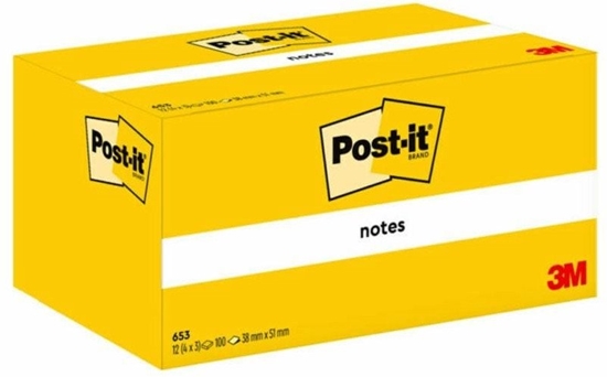 Picture of Post-It 7100296172, Rectangle, Yellow, Paper, 51 mm, 38 mm, 100 sheets