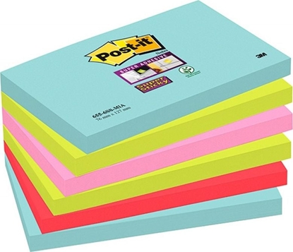 Picture of Post-it Karteczki samoprzylepne POST-IT Super Sticky (655-6SS-MIA), 76x127mm, 6x90 kart., paleta Miami