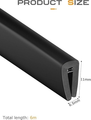 Изображение PROFIL U PIONOWY PRZYCIENNY PARAWAN PRZESUWNY LARGA CZARNY