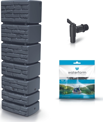 Attēls no Prosperplast Zbiornik na deszczówk TOWER STONE Beczka 350l