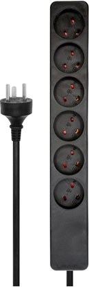 Изображение ProXtend Danish IT Power Strip 6-way 6 gniazd 7 m czarna (KIT6-KIT07B)