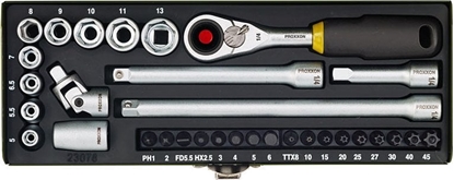 Attēls no Proxxon Zestaw kluczy nasadowych Proxxon 1/4 cala [32 cz.]